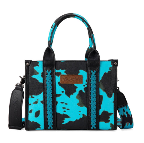 Wrangler Cowprint Tote Bag Bundle Cardholder